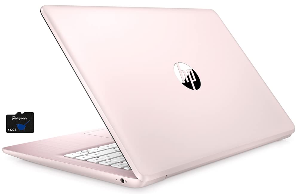 2021 HP Stream 14 inch Laptop Intel Celeron N4020 Processor 4GB RAM 64GB eMMC WiFi Bluetooth Webcam HDMI Windows 10 S with Office 365 for 1 Year + Fairywren Card (Rose Pink)